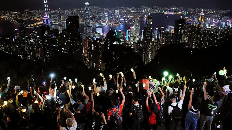 2019年9月13日,香港民众再次走上街头抗议。(美联社)